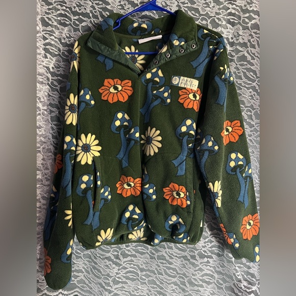 Parks Project Sweaters - Parks Project Flower and Mushrooms Fleece Unisex Size XL